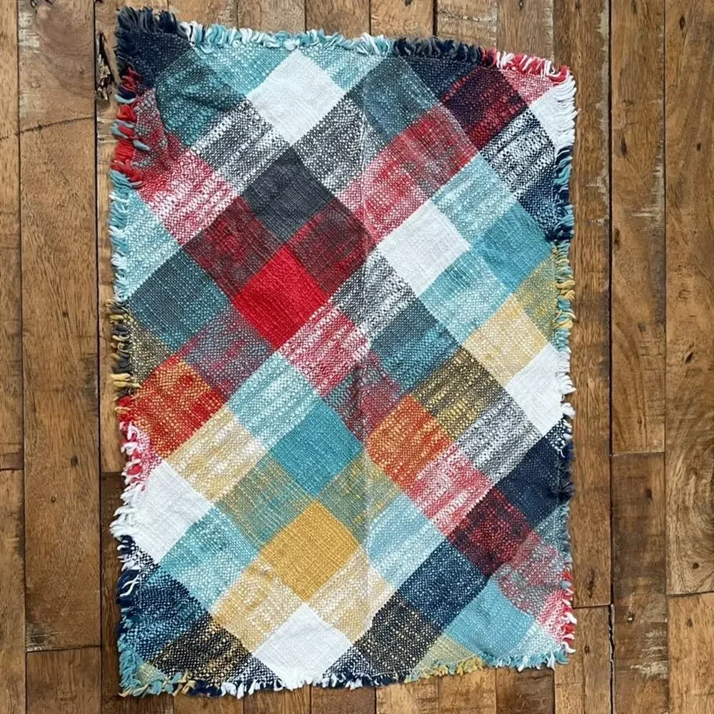 Threshold Cotton Multi-Color Woven Plaid Placemats 18